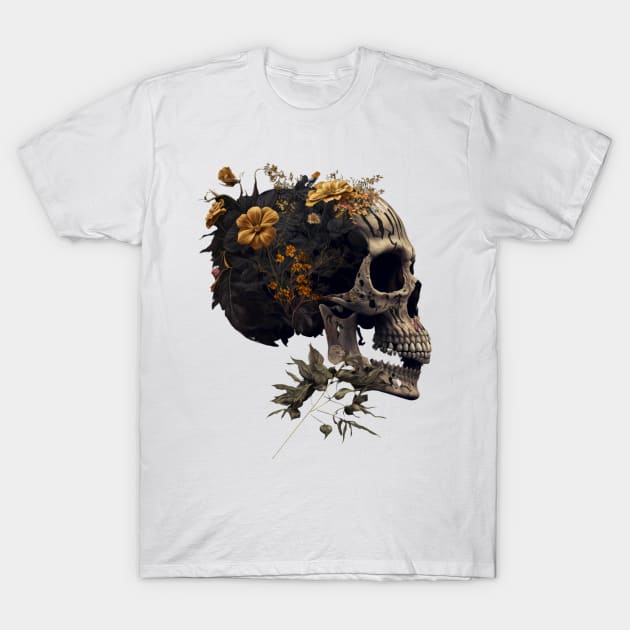 Sugar skull, skull with flowers. T-Shirt by AbstractArt14